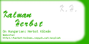 kalman herbst business card